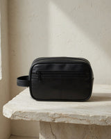 Black PU Dopp Kit empty still