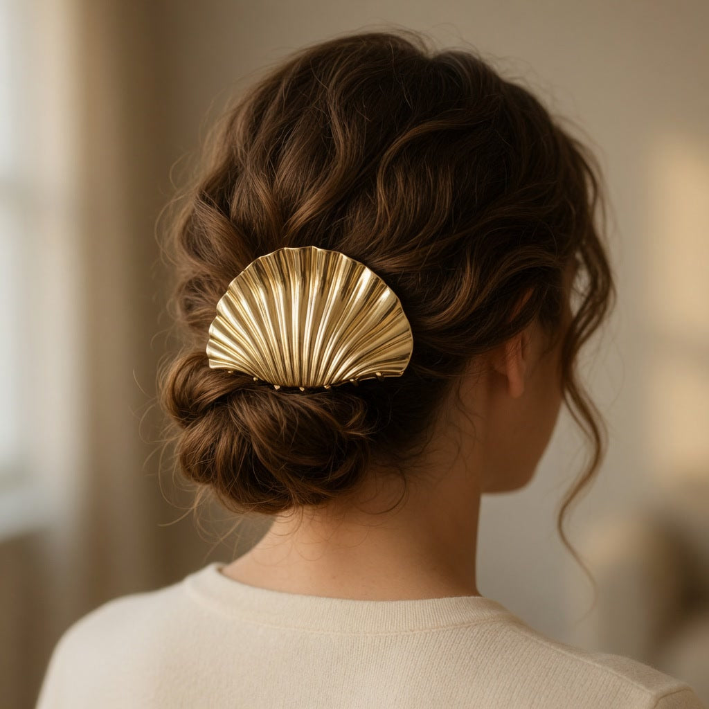 Gold Shell Hair Claw