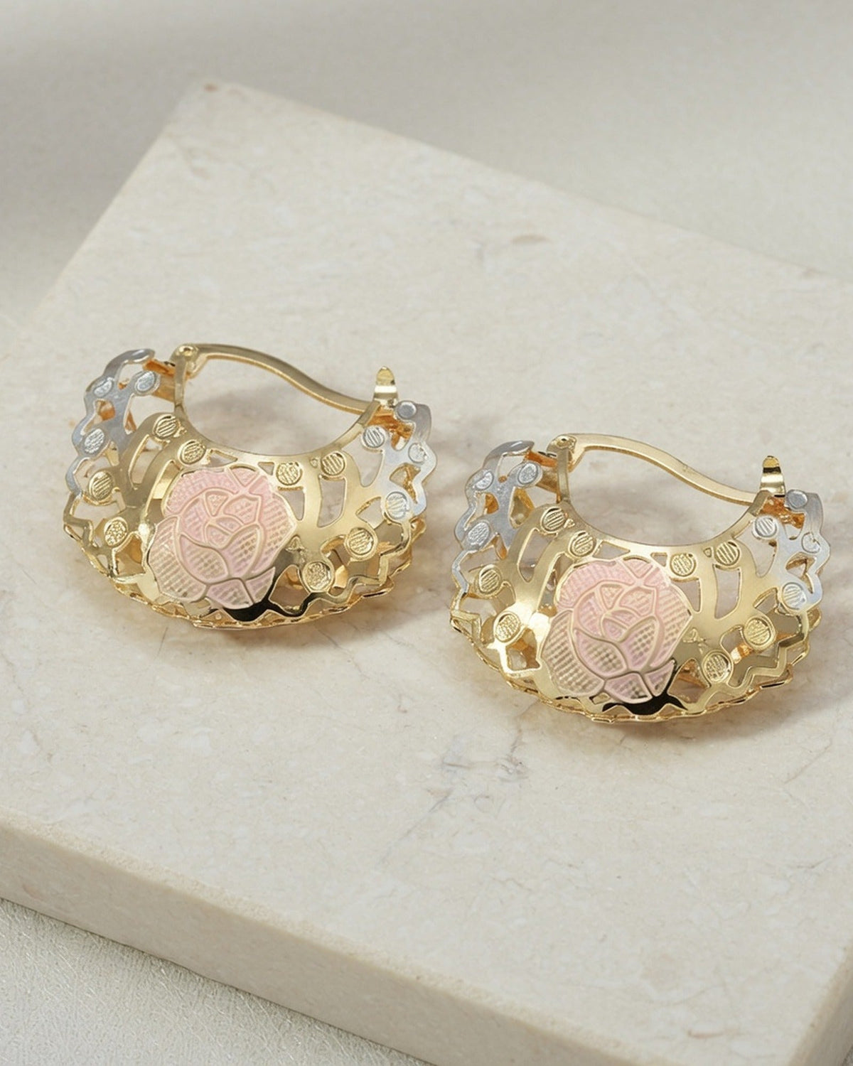 Hollow Rosette Hoops shown alone