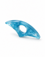 Blue resin thumb page holder on a white background