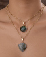Layered Stone Pendants shown in use