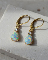 Opal Teardrop Earrings shown alone