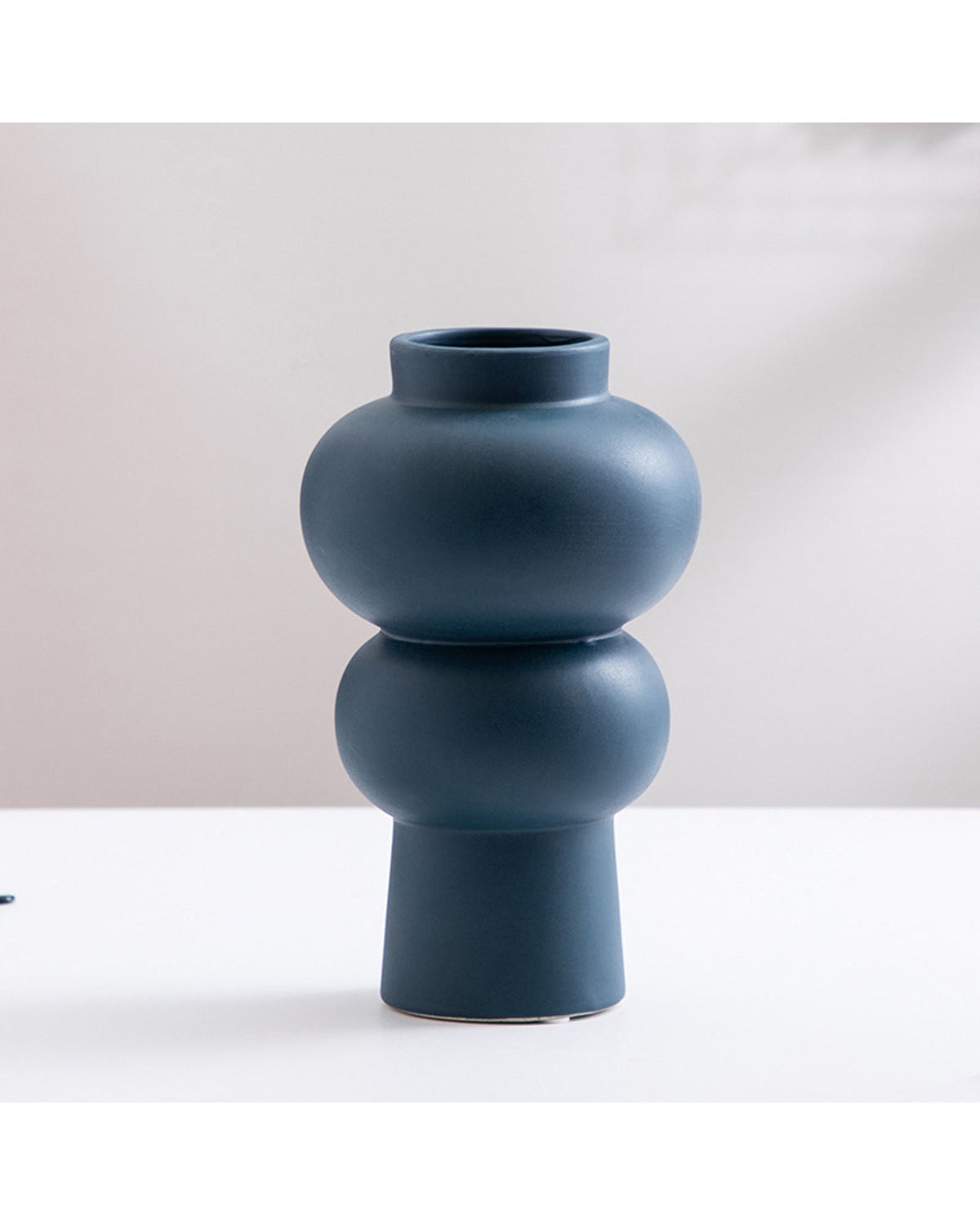 Stacked Blue Ceramic Vase shown alone