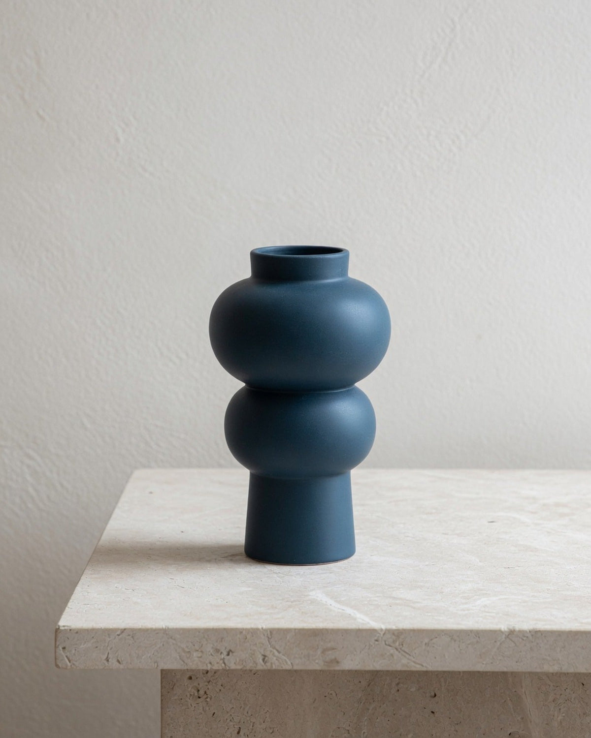 Stacked Blue Ceramic Vase shown alone