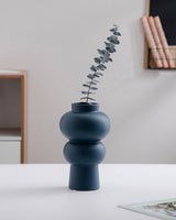 Stacked Blue Ceramic Vase shown in use
