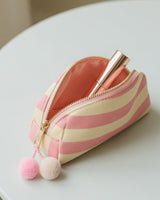 Stripe Canvas Pouch in use