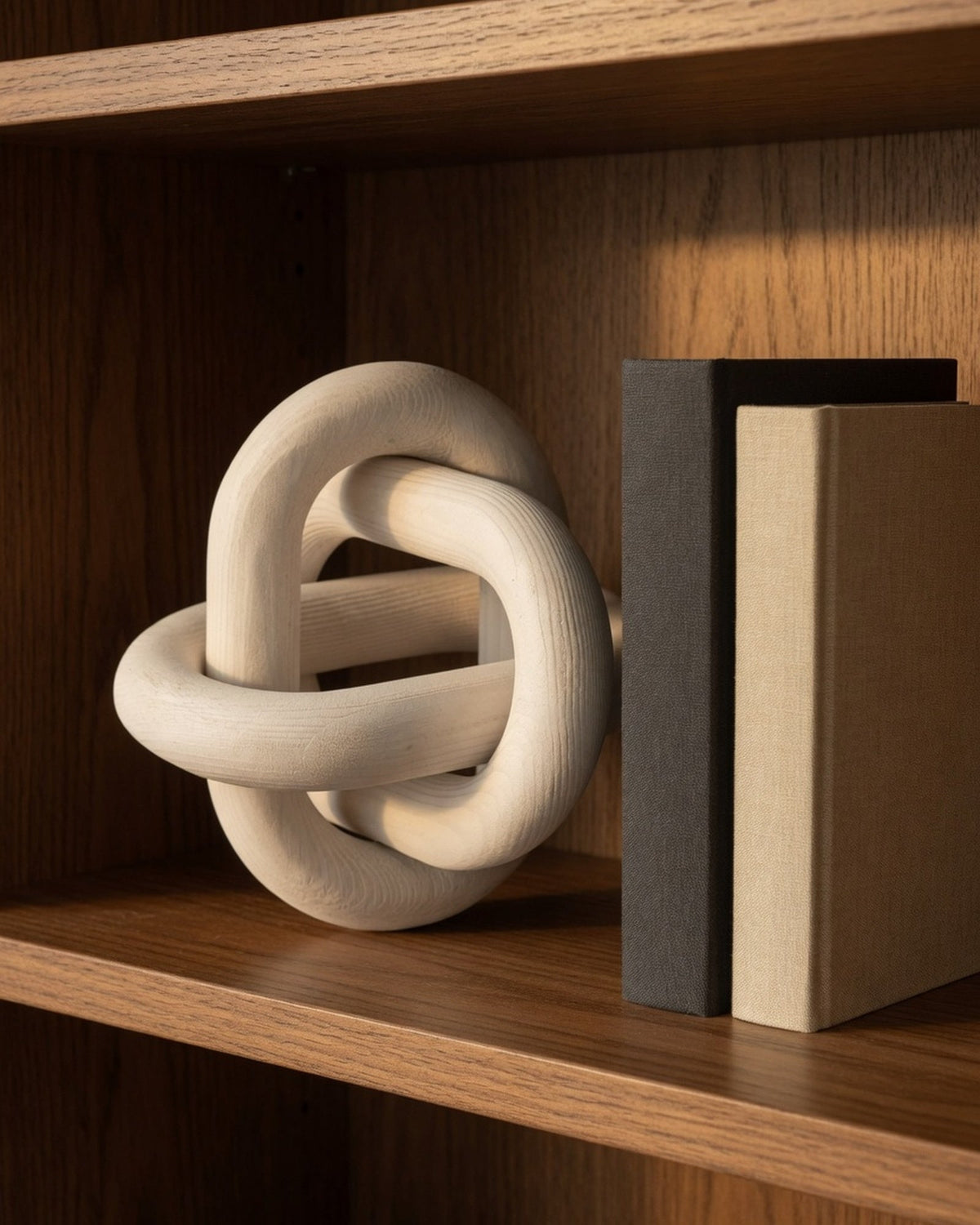 White Wood Chain Knot in use
